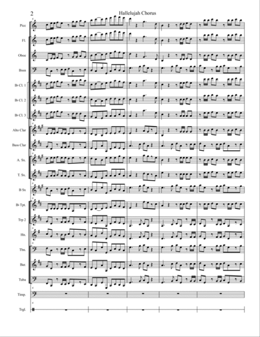 Hallelujah Chorus from the Messiah in new Concert Band arrangement Concert Band scores gallery preview page 2