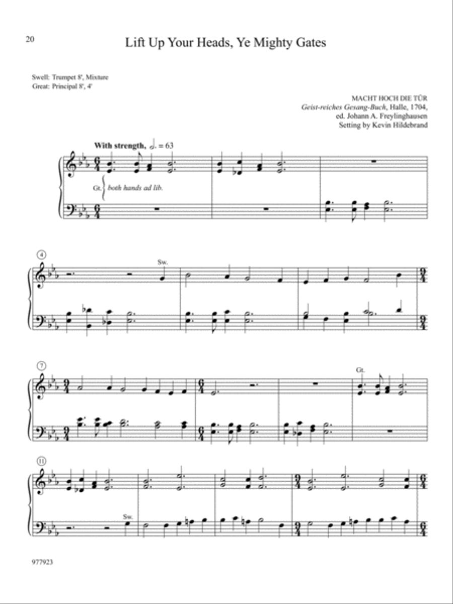 Hosanna, Praise, and Glory: Fourteen Easy Organ Preludes for Advent Organ scores gallery preview page 9