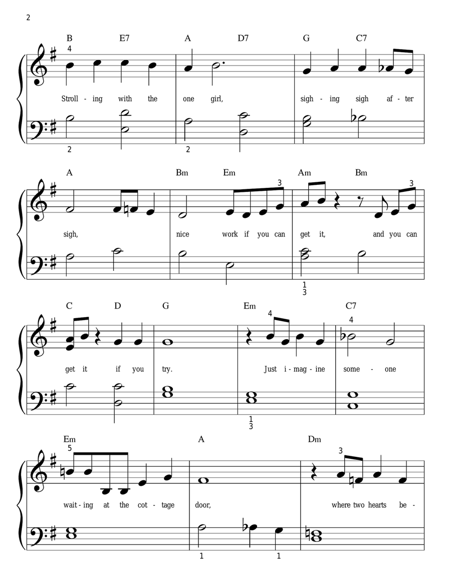 Nice Work If You Can Get It Easy Piano scores gallery preview page 2