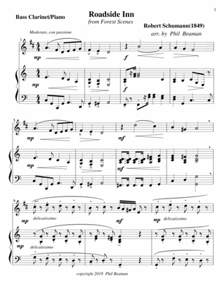Book cover for Roadside Inn - Schumann- Bass Clarinet-Piano