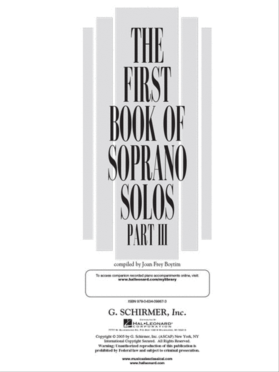 The First Book of Soprano Solos – Part III Soprano Voice scores gallery preview page 3