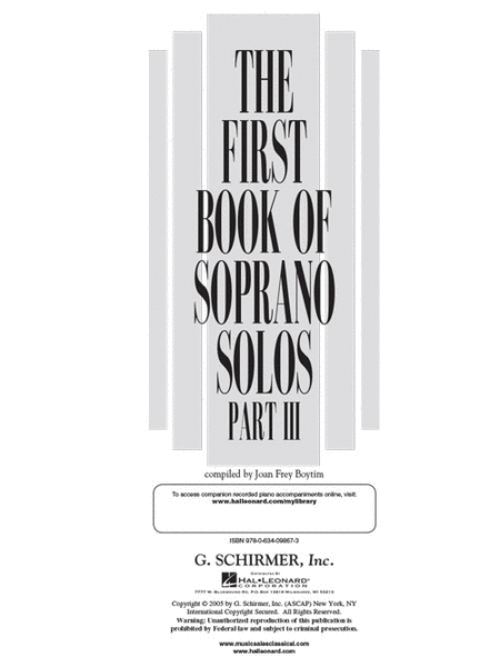 The First Book of Soprano Solos – Part III image number null