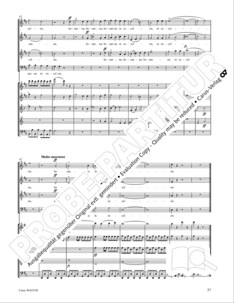 Mass in D Major (Missa in D) 4-Part scores gallery preview page 58