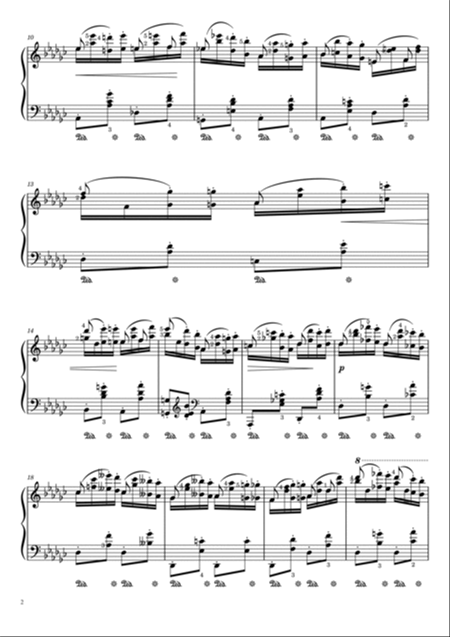 F. Chopin Etude Op.25 No.9 in G♭ major 'Butterfly' (With Finger Number),Original Edition,Piano Solo Piano Method scores gallery preview page 2