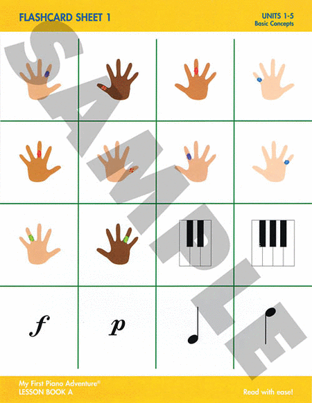 My First Piano Adventure® Flashcard Sheets