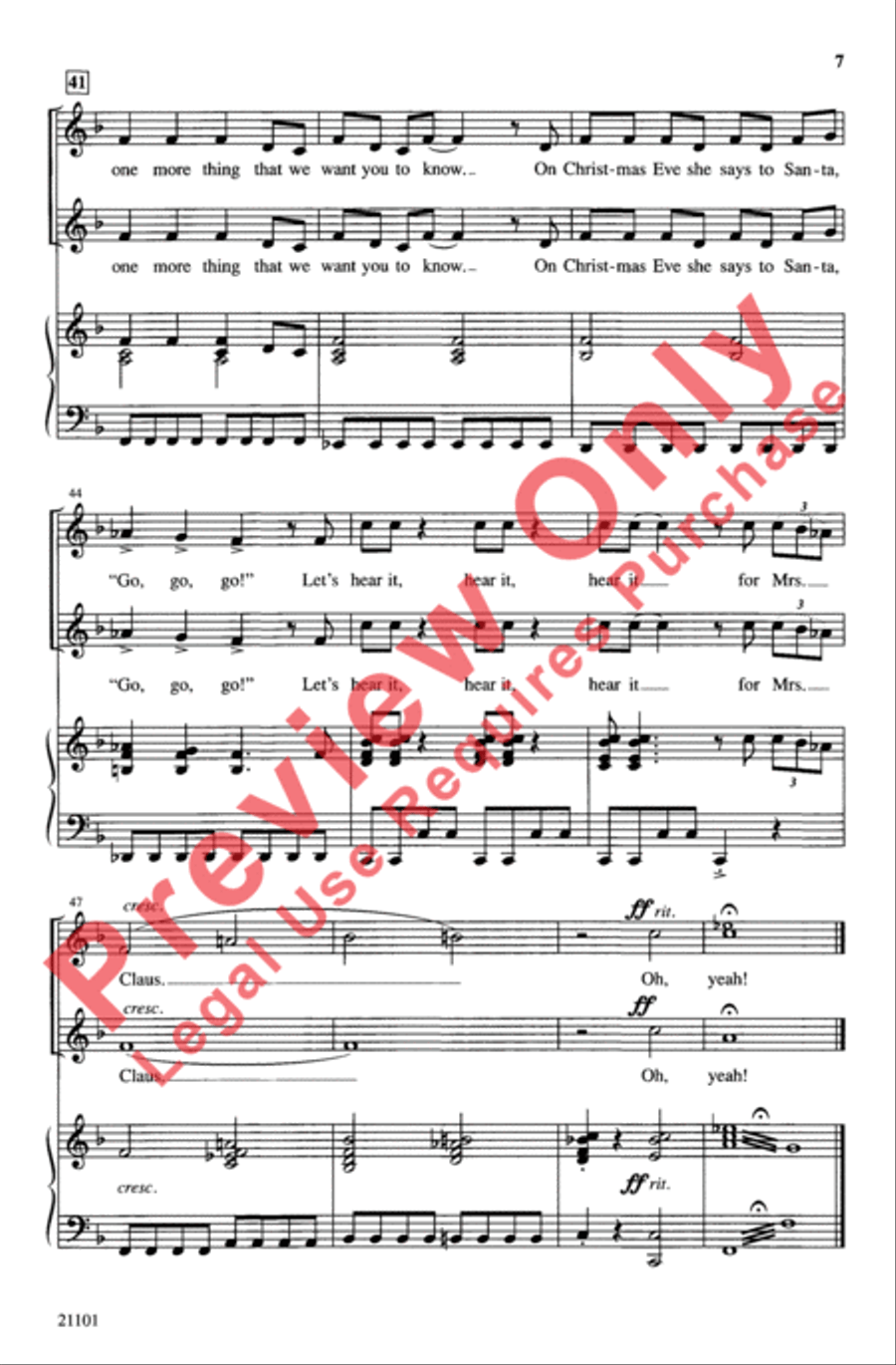 Let's Hear It for Mrs. Claus! 2-Part scores gallery preview page 7