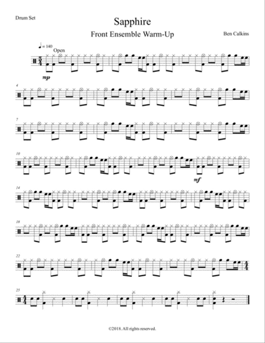 Sapphire (Parts) Percussion Ensemble scores gallery preview page 1
