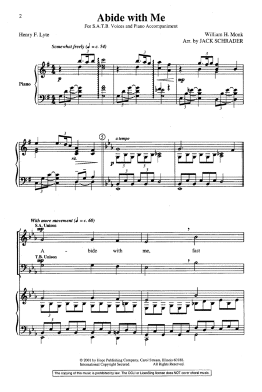 Abide With Me 4-Part scores gallery preview page 2