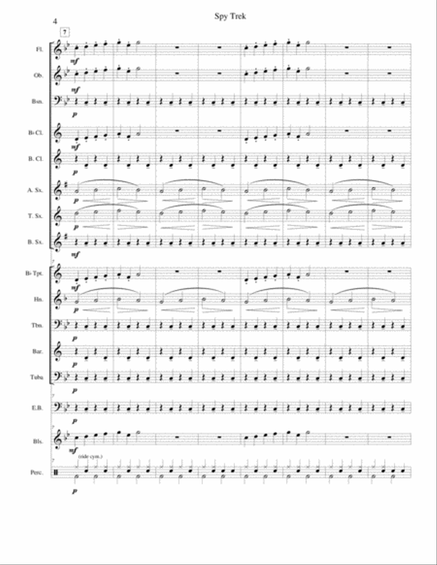 Spy Trek Spy Trek Concert Band scores gallery preview page 5