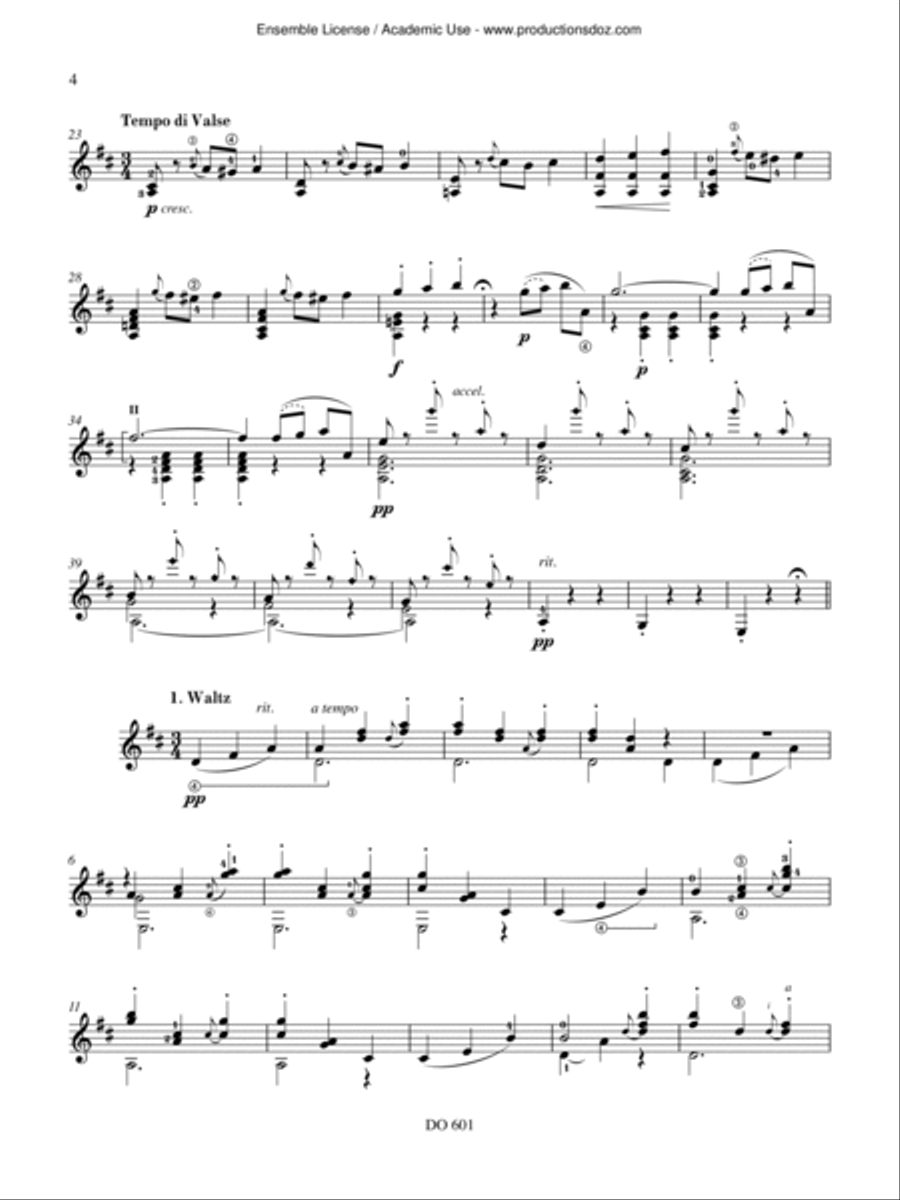 On the Beautiful Blue Danube Classical Guitar scores gallery preview page 4
