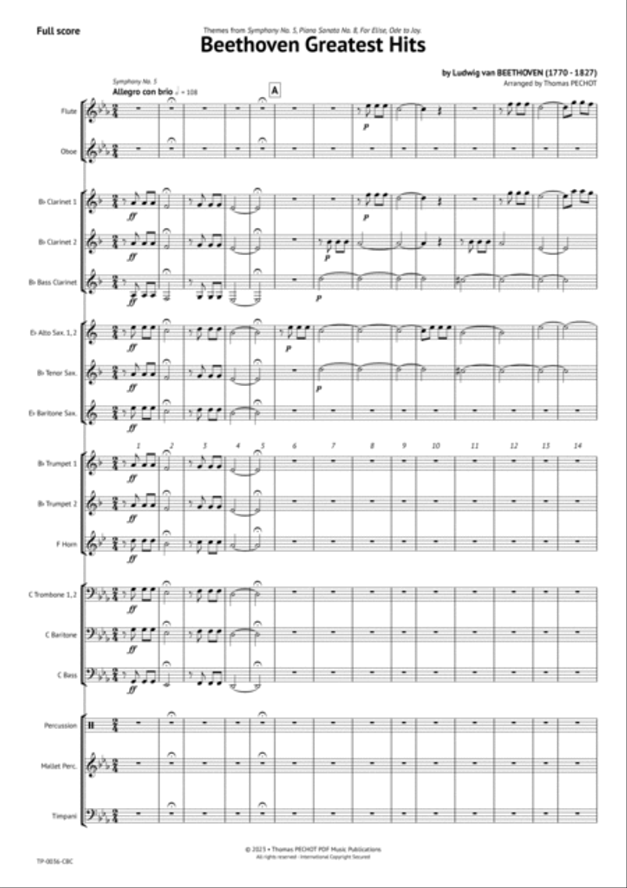 Beethoven Greatest Hits Concert Band scores gallery preview page 2