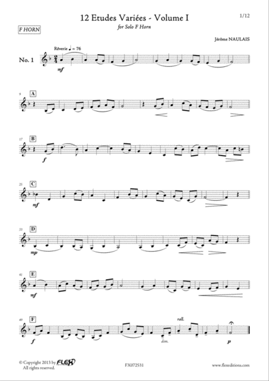 12 Etudes Variees - Volume I Solo Part scores gallery preview page 2