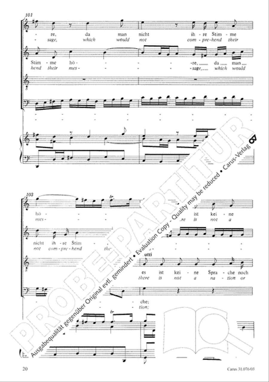 The heavens are telling the Father's glory (Die Himmel erzahlen die Ehre Gottes) 4-Part scores gallery preview page 21