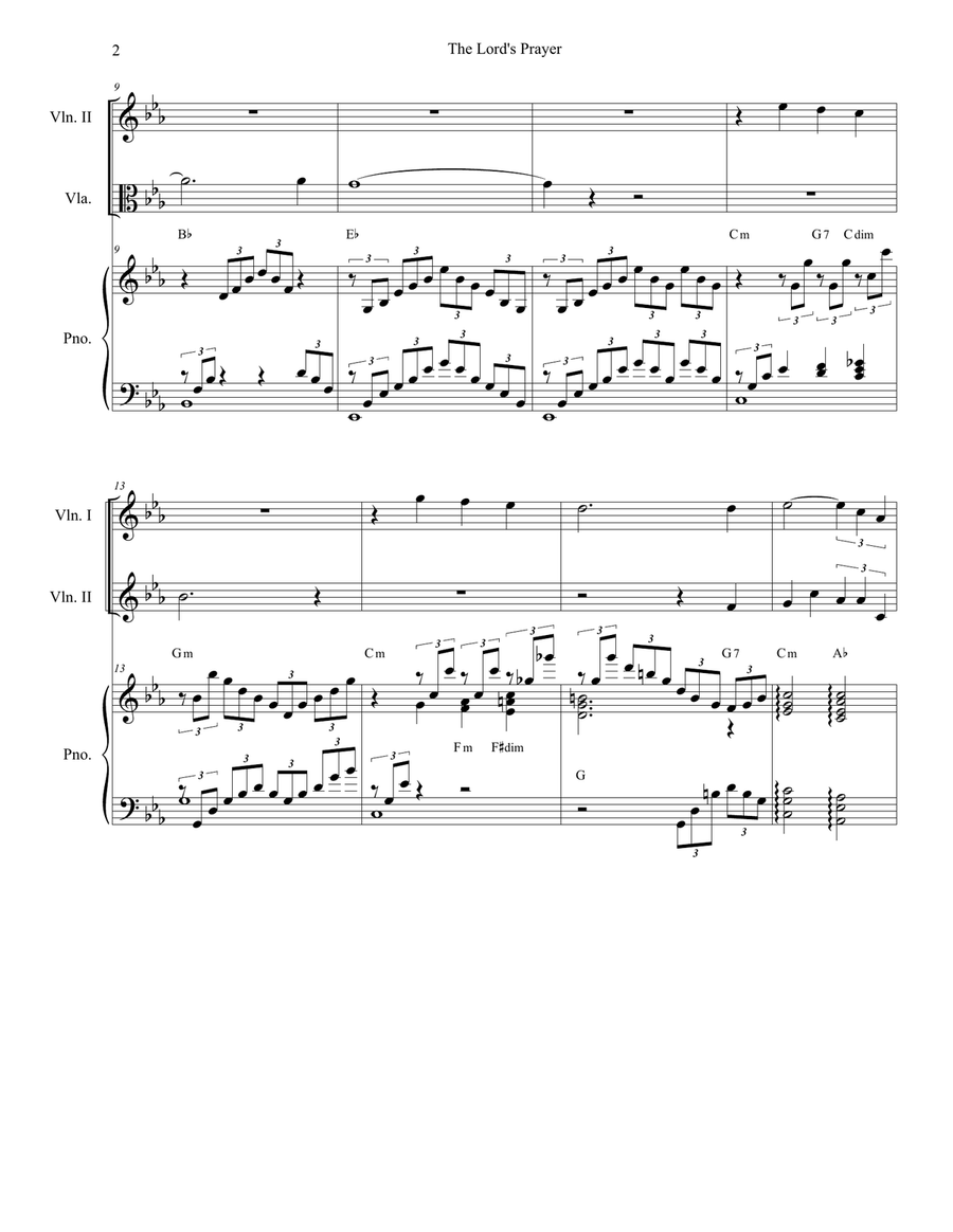 The Lord's Prayer The Lord's Prayer Full Orchestra scores gallery preview page 2