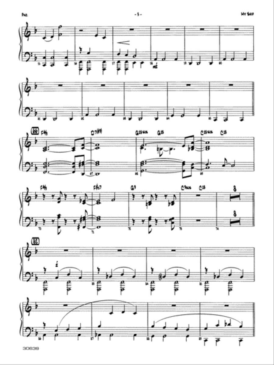 My Ship: Piano Accompaniment Jazz Ensemble scores gallery preview page 3