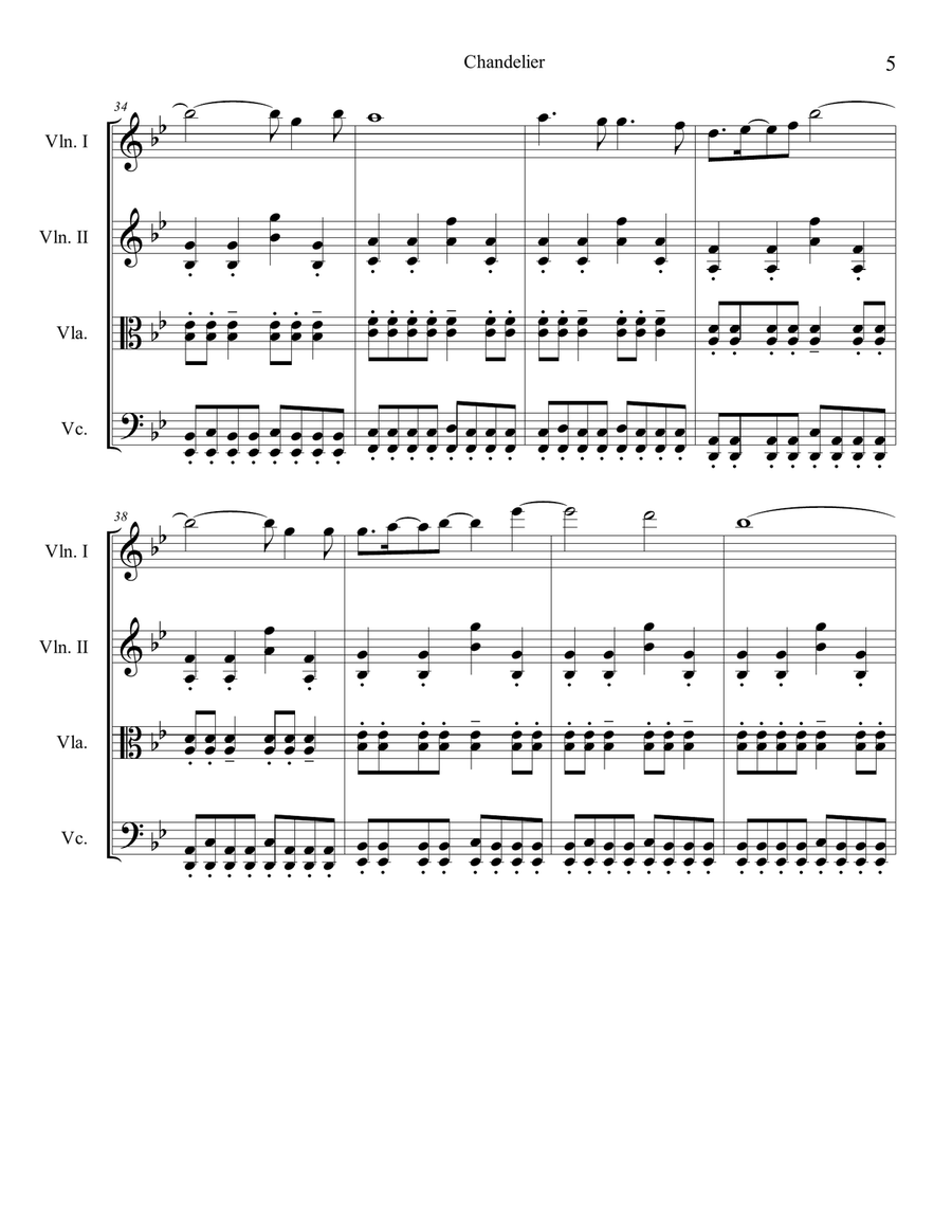 Chandelier Chandelier String Quartet scores gallery preview page 6