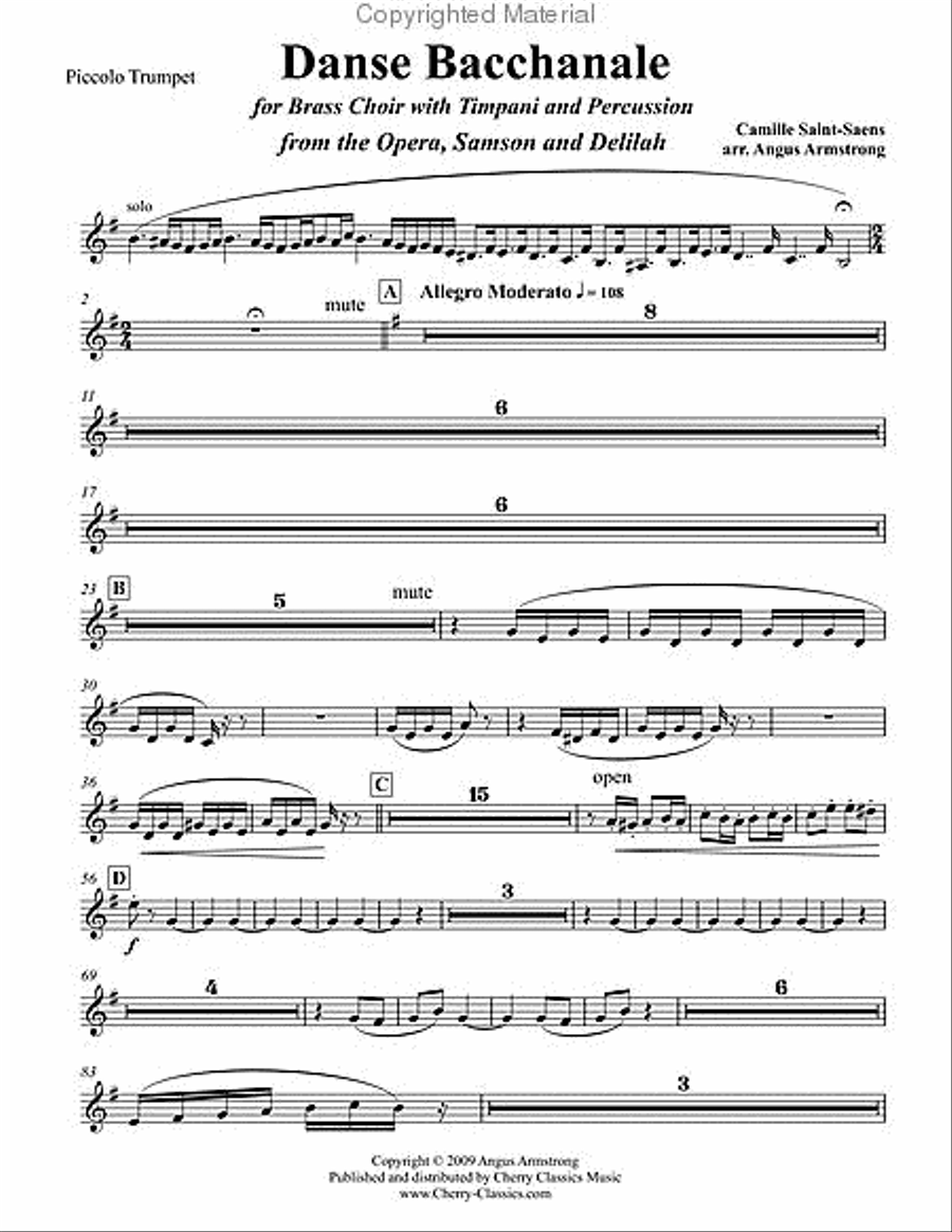Danse Bachanale for Brass Choir with Timpani & Percussion Score scores gallery preview page 15