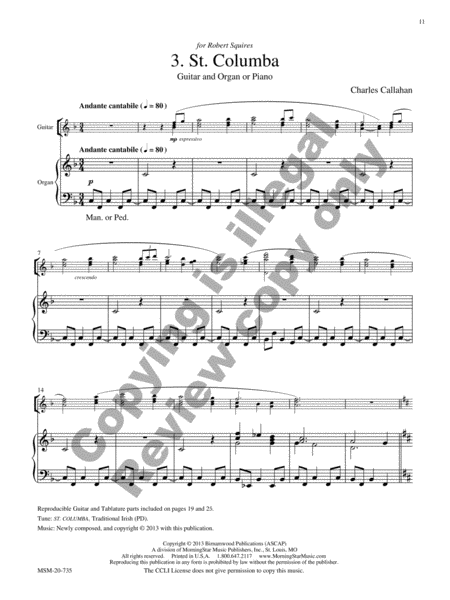 Four Celtic Preludes: Guitar and Organ or Piano by Charles E. Callahan Jr. Guitar - Sheet Music