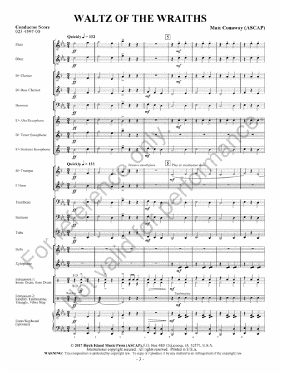 Waltz Of The Wraiths Concert Band scores gallery preview page 4