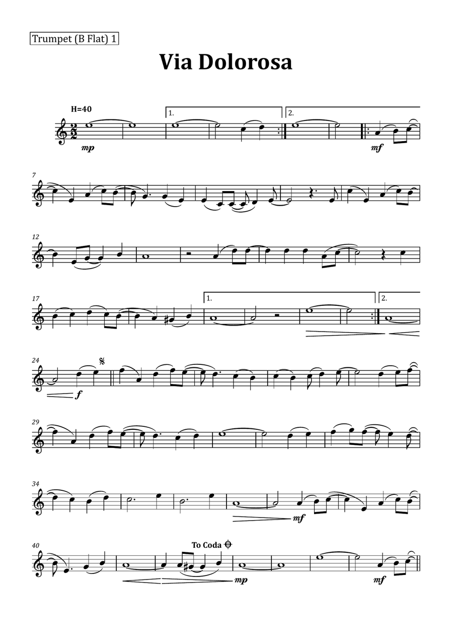 Via Dolorosa Brass Quintet scores gallery preview page 5