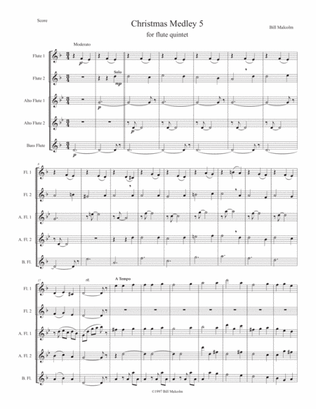 Christmas Medley 5 for flute quintet