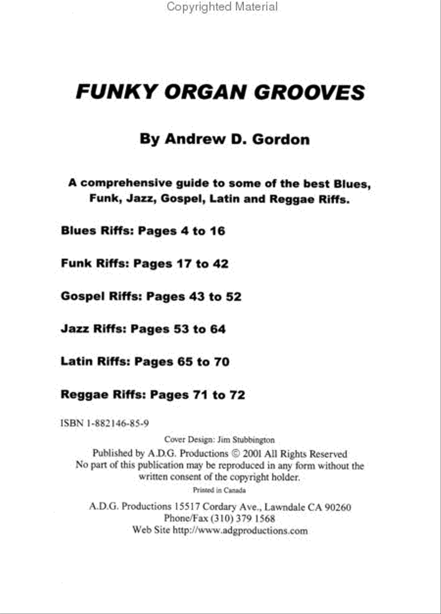 Funky Organ Grooves Organ scores gallery preview page 2