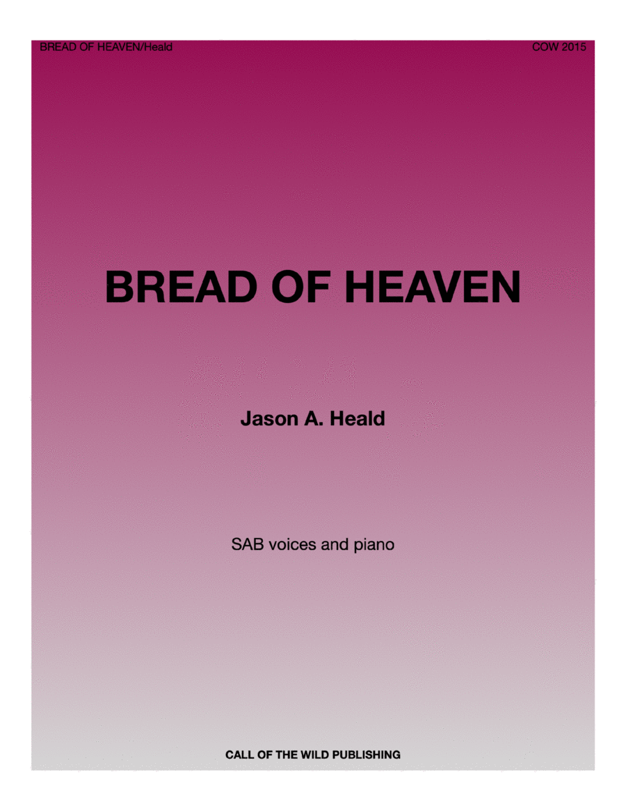 "Bread of Heaven" for SAB voices and piano