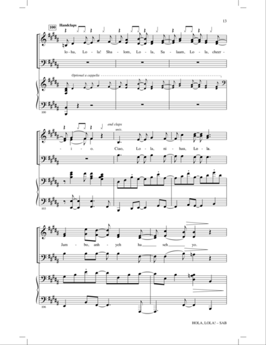 Hola, Lola! 3-Part scores gallery preview page 12
