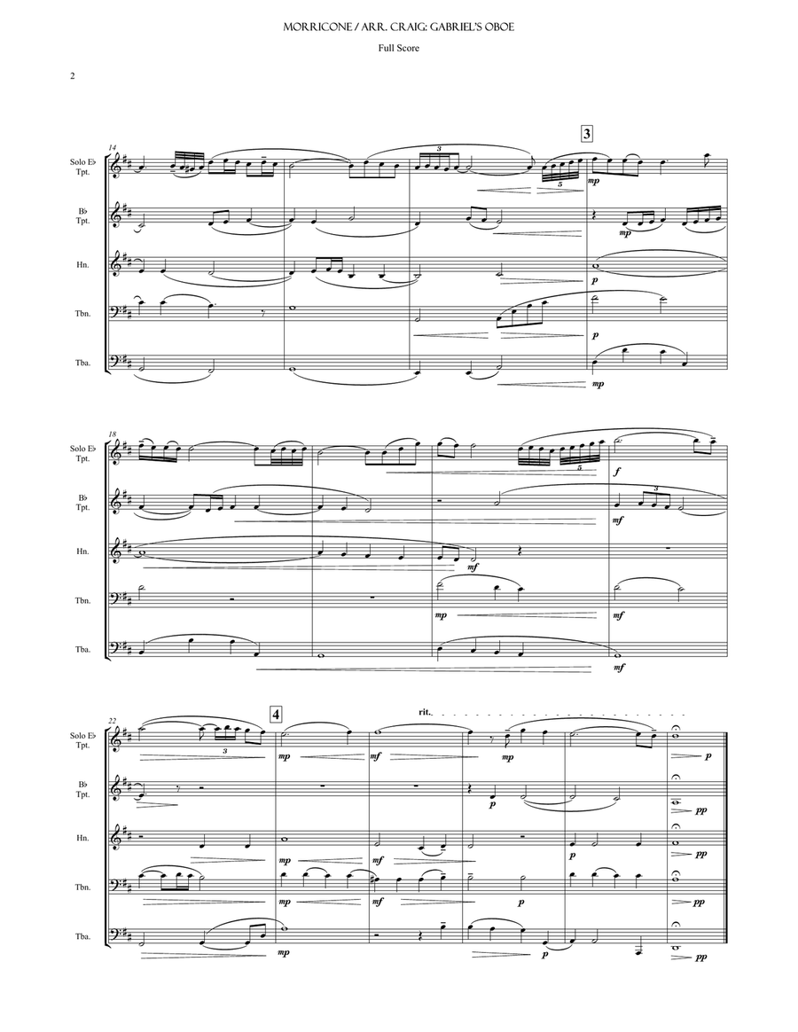 Gabriel's Oboe Brass Quintet scores gallery preview page 3