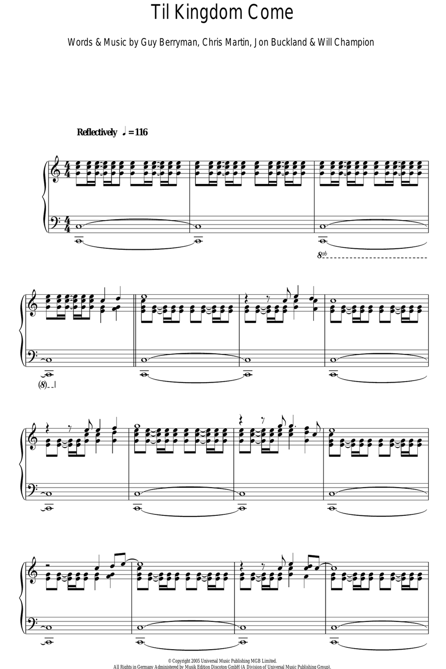 Til Kingdom Come Piano Solo scores gallery preview page 1