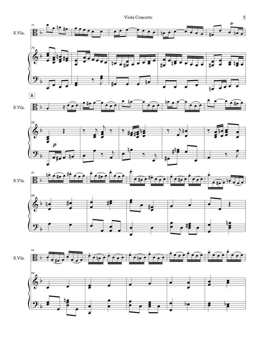 Viola Concerto in D Minor Piano scores gallery preview page 5