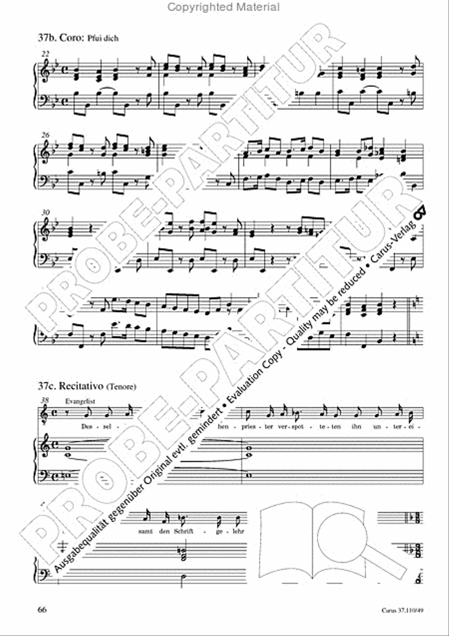 Markuspassion. Werkausgabe Reihe 1, Bd. 7 (Homilius) Organ scores gallery preview page 67