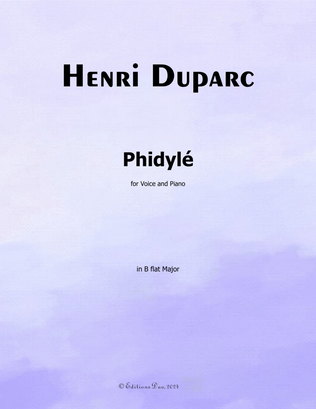 Phidylé, by Henri Duparc, in B flat Major