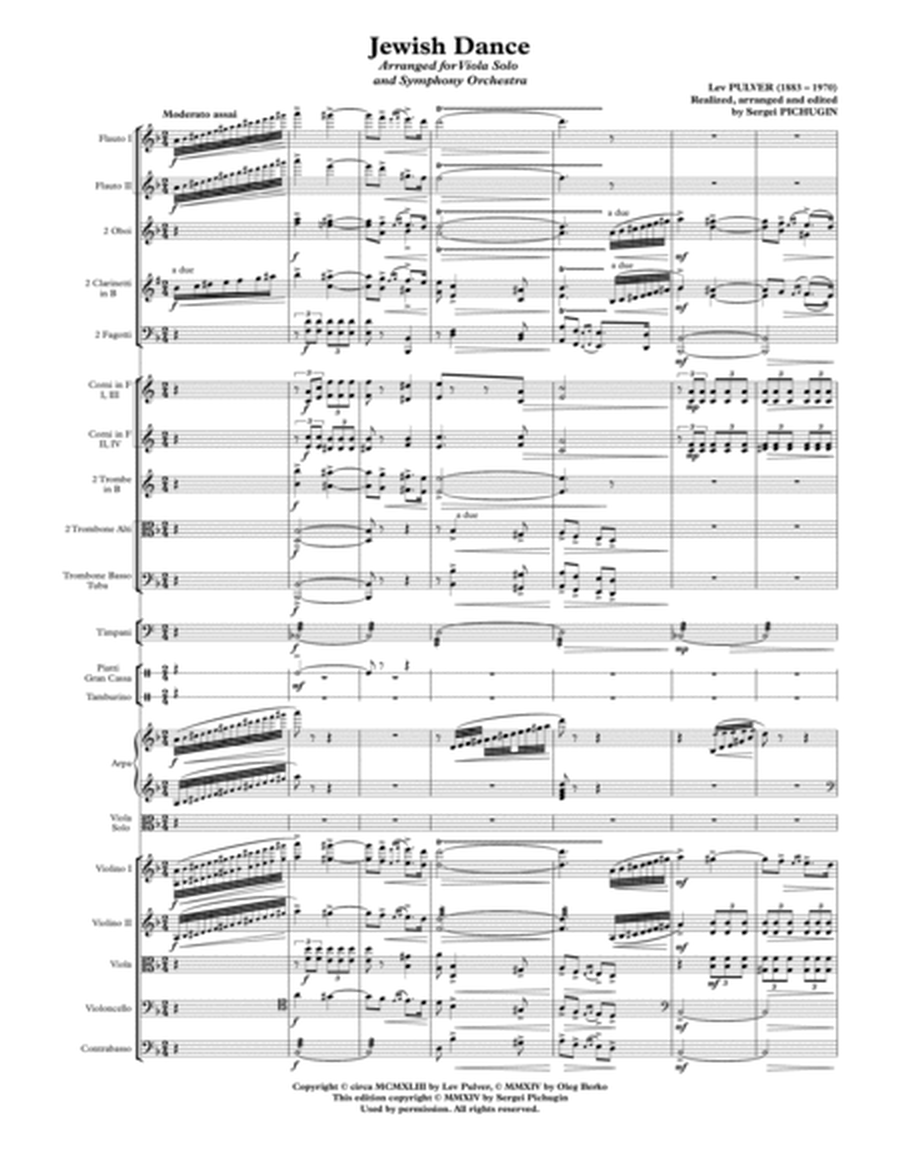 PULVER Lev: Jewish Dance for Viola Solo and Symphony Orchestra (Full score + Set of Parts) image number null