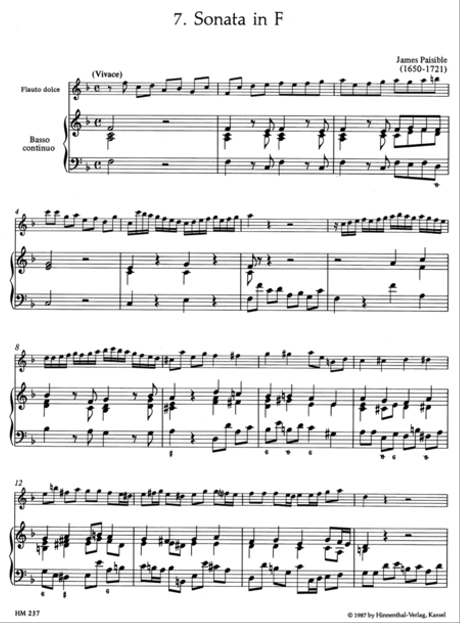 Sonaten alter englischer Meister for Treble Recorder and Basso continuo Alto Recorder scores gallery preview page 2