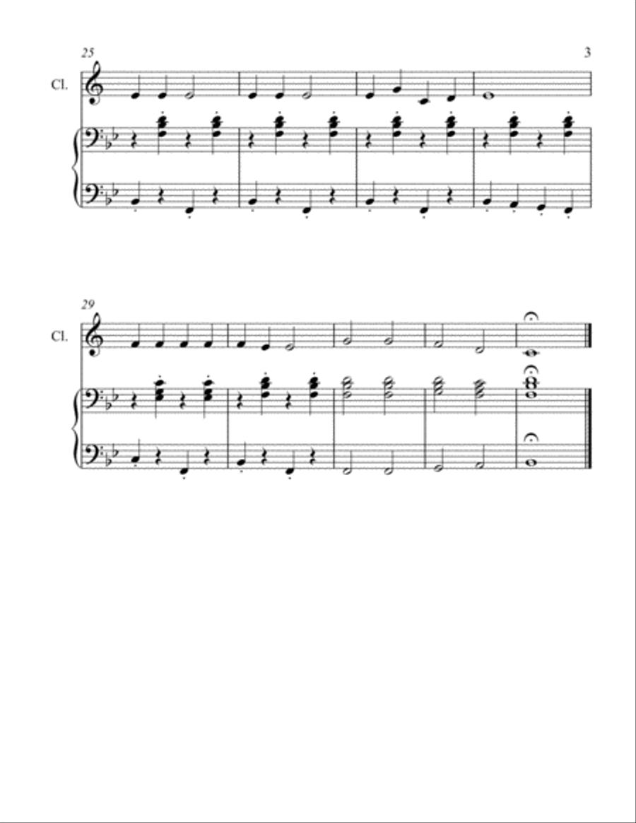 Jingle Bells - Clarinet and Piano Clarinet Solo scores gallery preview page 3