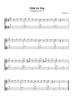 Ode to Joy (Violin and Viola with bow notation)