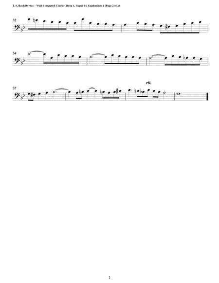 Fugue 14 from Well-Tempered Clavier, Book 1 (Euphonium-Tuba Quartet) image number null