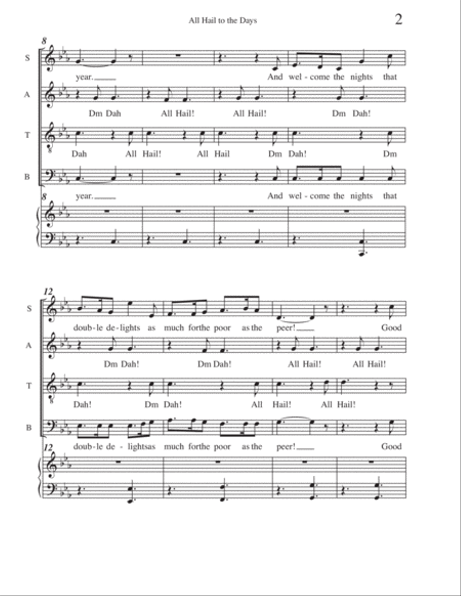 All Hail to the Days 4-Part scores gallery preview page 3
