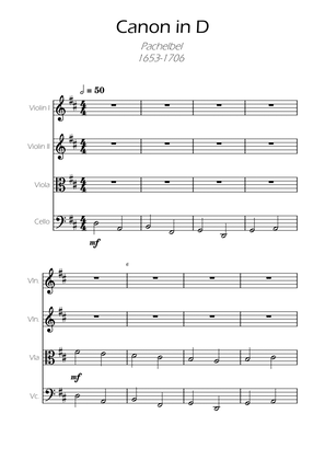 Canon in D - Pachelbel - Strings Quartet