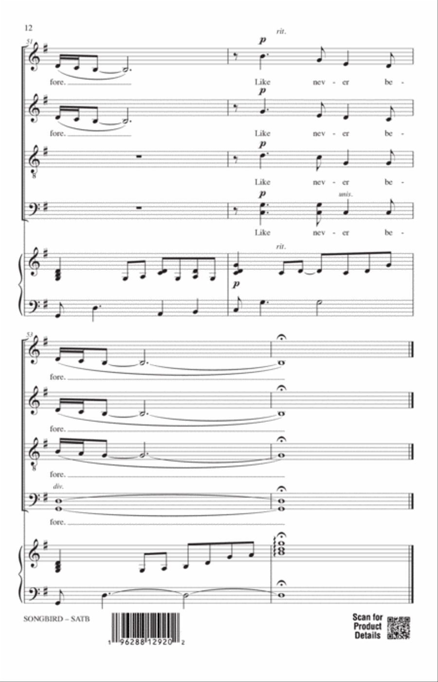 Songbird (arr. Paul Langford) 4-Part scores gallery preview page 10