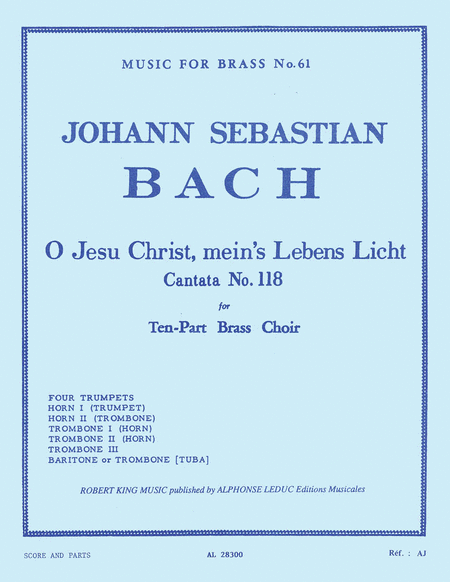 Cantata No 118 Brass Ensemble Sc/pts Mfb 61