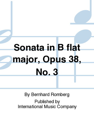 Book cover for Sonata In B Flat Major, Opus 38, No. 3
