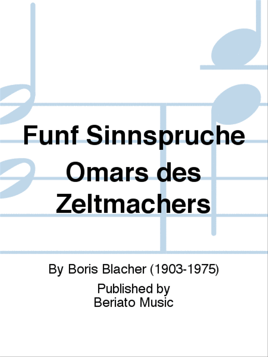 Funf Sinnspruche Omars des Zeltmachers