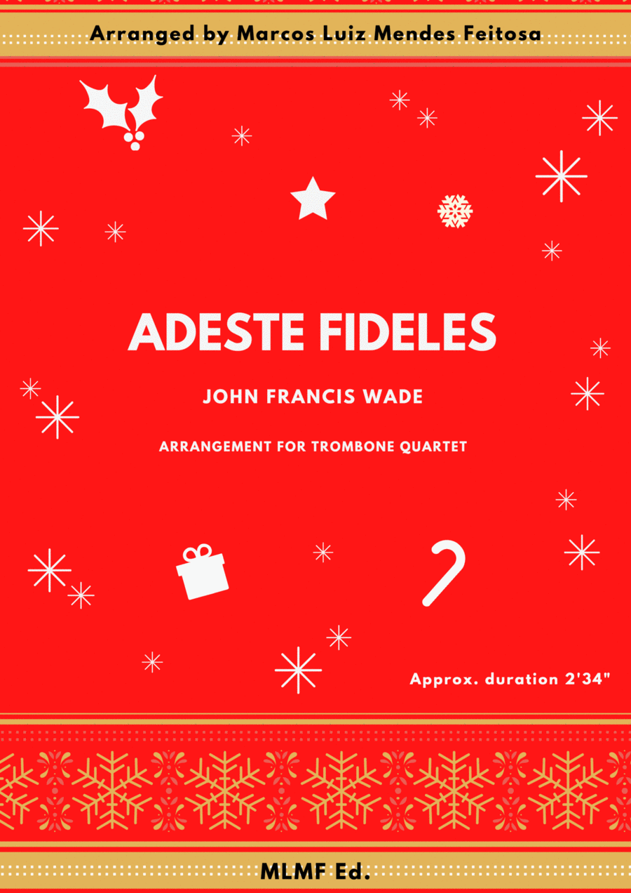 Adeste Fideles - Trombone Quartet Adeste Fideles - Trombone Quartet Trombone Quartet scores gallery preview page 1
