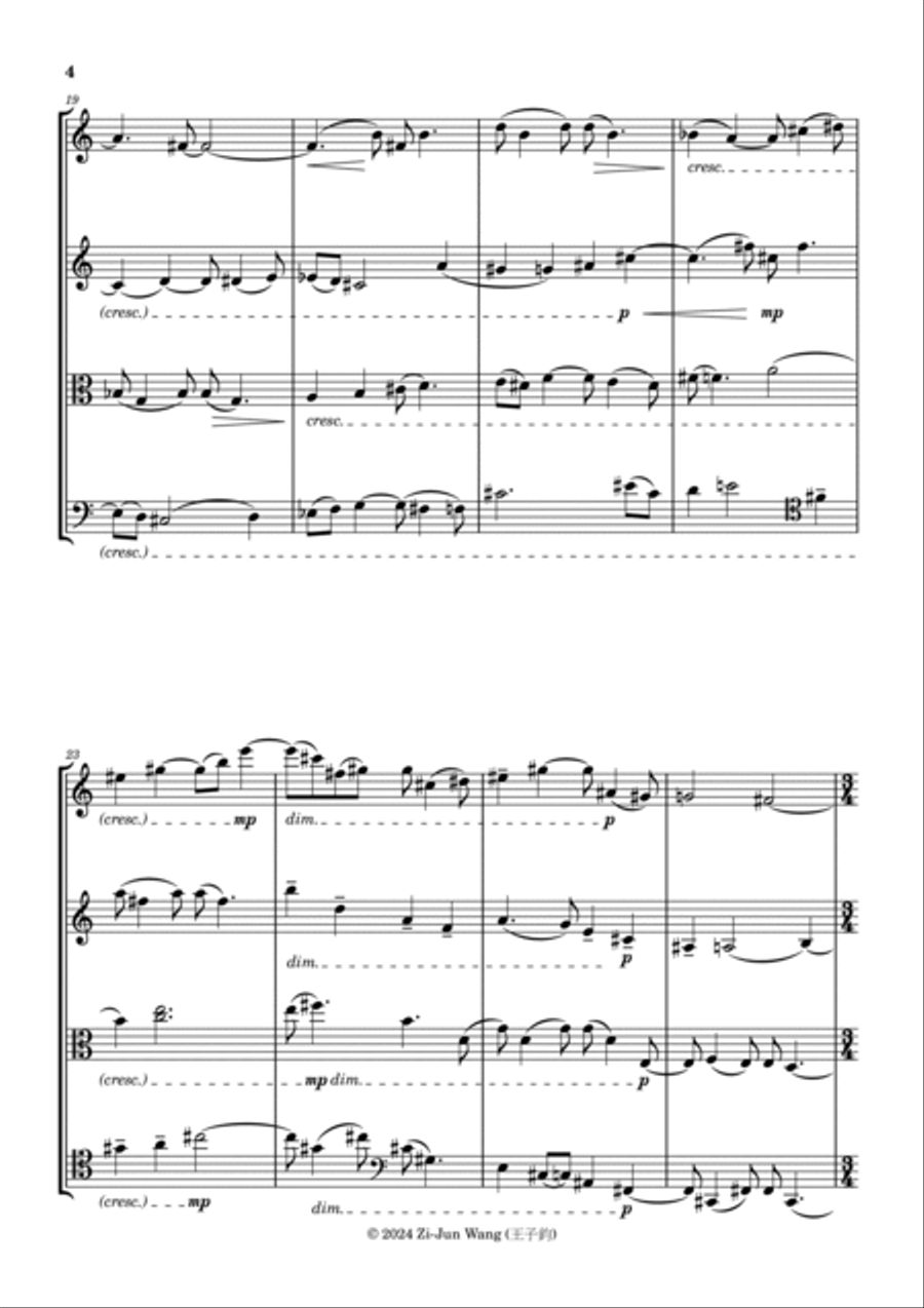 Echoes of the Mountain, Dance of the Spirit - for String Quartet String Quartet scores gallery preview page 4