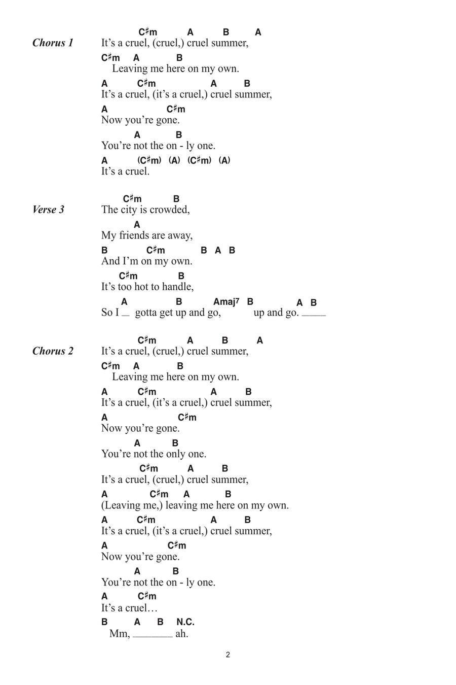Cruel Summer Cruel Summer Acoustic Guitar scores gallery preview page 2