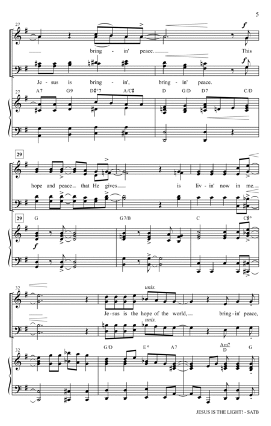 Jesus Is The Light! Jesus Is The Light! 4-Part scores gallery preview page 4