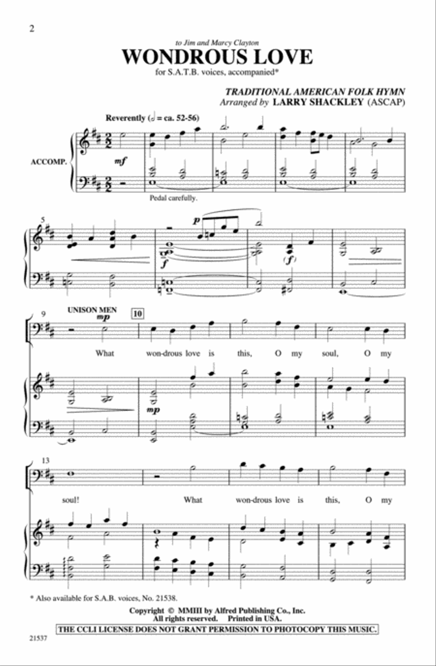Wondrous Love 4-Part scores gallery preview page 2