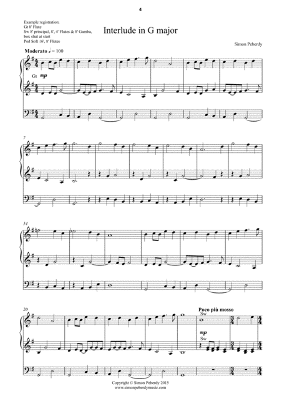 Little Book For Organ (Book 1) (a collection of pieces by Simon Peberdy) image number null